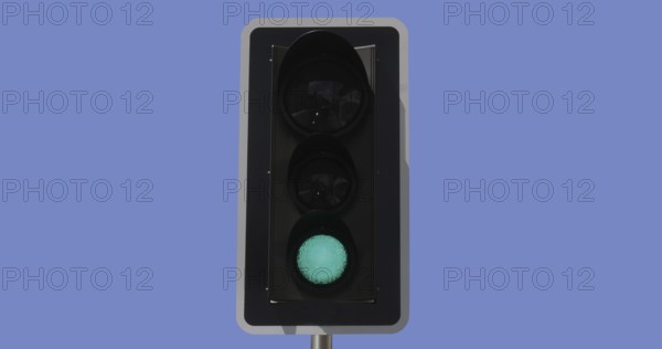 Traffic Light against blue sky in Normandy in France