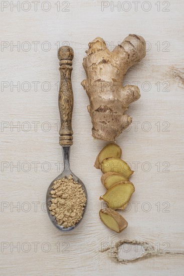 Assortment ginger wooden table