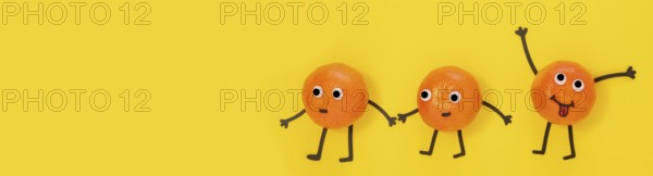 Top view oranges with copy space