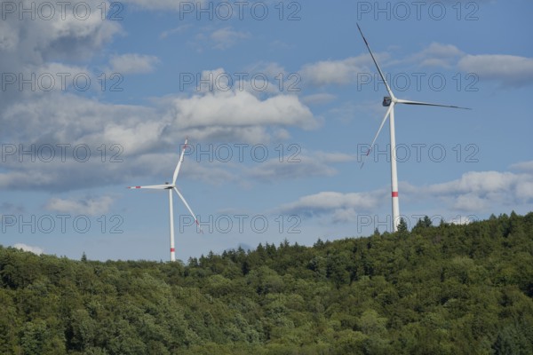Windmills on the Bilz, Michelbach an der Bilz, Limpurger Land, Limpurger Berge, Swabian-Franconian Forest nature park Park, Heilbronn-Franconia, Hohenlohe, Schwäbisch Hall, Baden-Württemberg, Germany, Europe