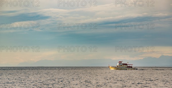 A picture of a fishing boat in the Adriatic Sea waters near Piran