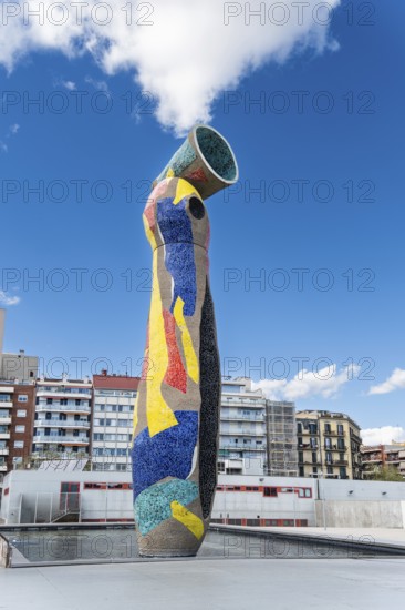 Woman and bird, Dona i Ocell, sculpture by Joan Miró at Park Miró in Barcelona, Spain, Europe