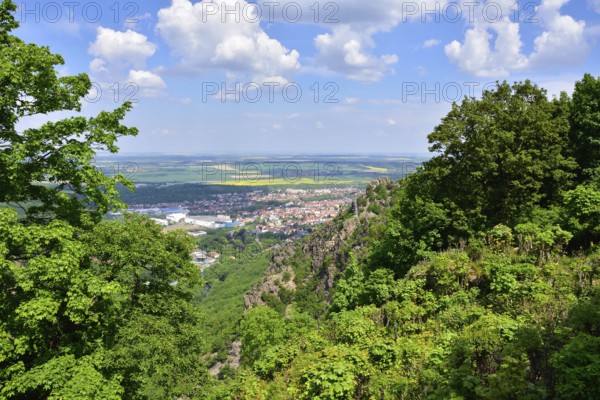 View from Hexentanzplatz, Thale, Harz, Germany. View from Hexentanzplatz in the Bode Valley in the Harz Mountains
