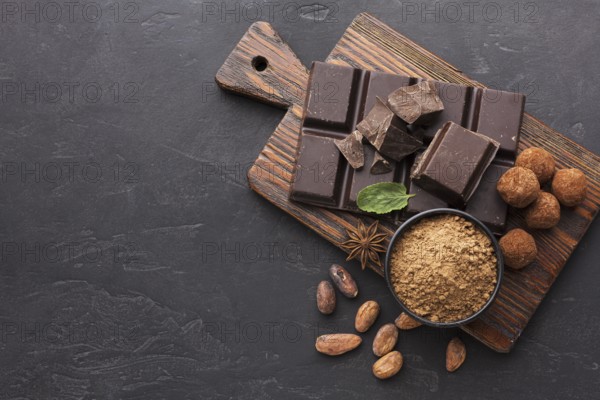 overhead view chocolate bar. Resolution and high quality beautiful photo