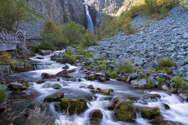Njupeskär, the highest waterfall in Sweden, Fulufjället National Park, Dalarnas län, Dalarna County, Sweden, Europe