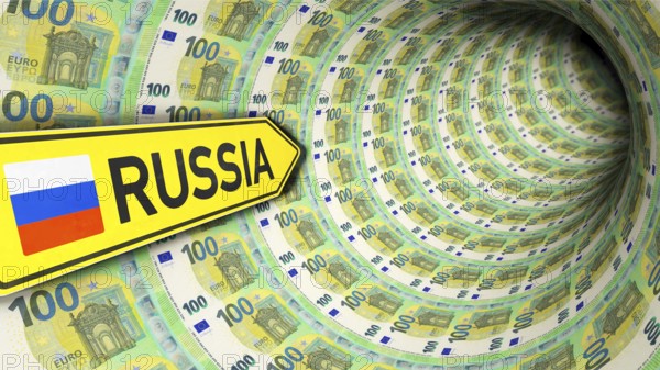 Symbolic image on the subject of the flow of money to Russia