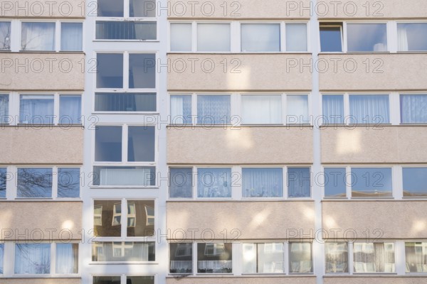 Social housing in Berlin, facade with light dots