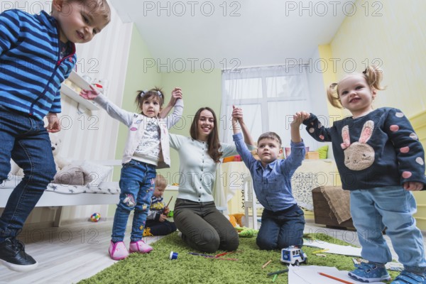 Teacher kids playing classroom