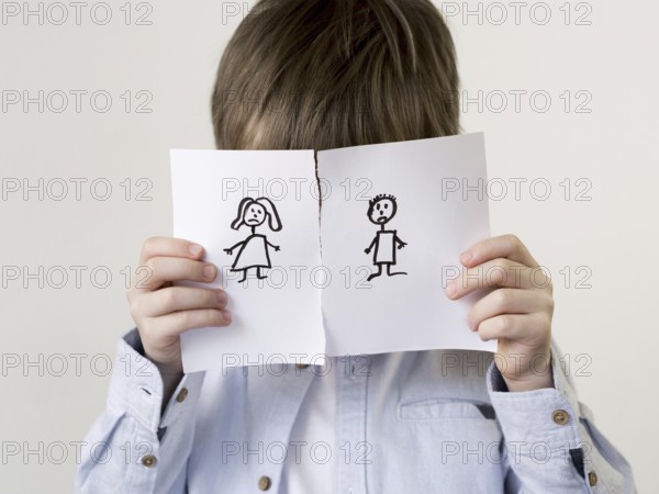 child with separated family draw