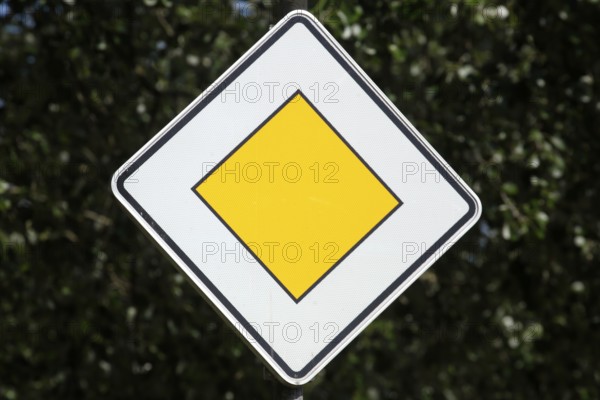 Road sign "Vorfahrtstraße", right of way, Germany, Europe