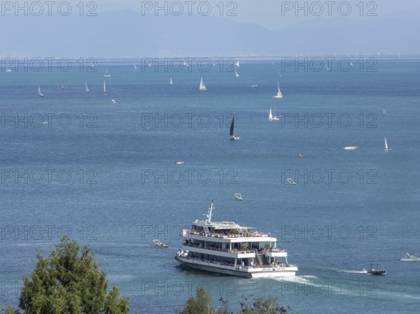 View from the cathedral over Lake Constance, Constance, Lake Constance, Baden-Württemberg, Germany, Europe