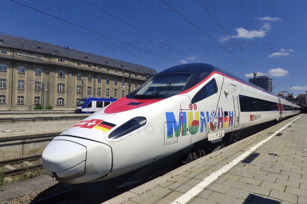 EuroCity train Munich Zurich, type ETR 610 of SBB, Munich main station, Munich, Bavaria, Germany, Europe