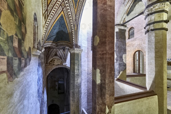 Foligno Umbria Italy. Frescoes at Trinci Palace (Palazzo Trinci), a patrician residence and museum