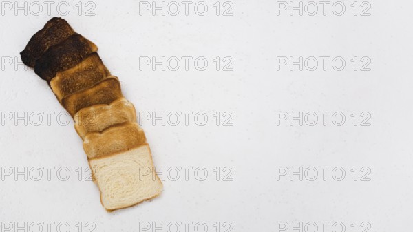 Top view toasted bread arrangement