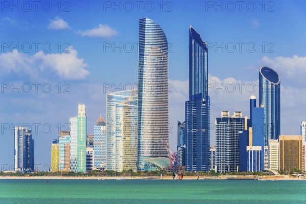 Panoramic view of Abu Dhabi, United Arab Emirates, Asia