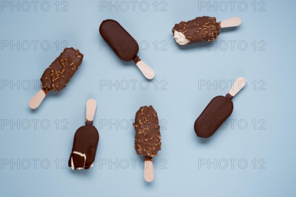 selection tasty chocolate ice cream table. High resolution photo