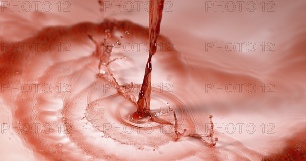 Red Wine being poured against White Background