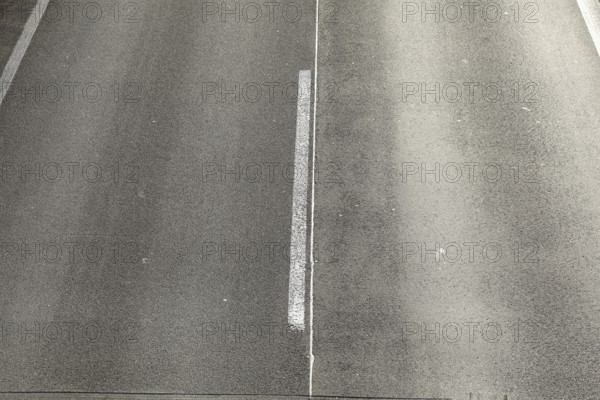 Road marking central reservation, concrete, road surface on a motorway, Germany, Europe