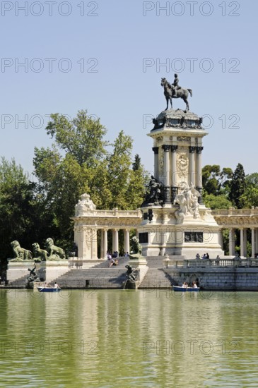 King Alfonso XII, equestrian statue, Retiro Park, Madrid, Spain, Europe