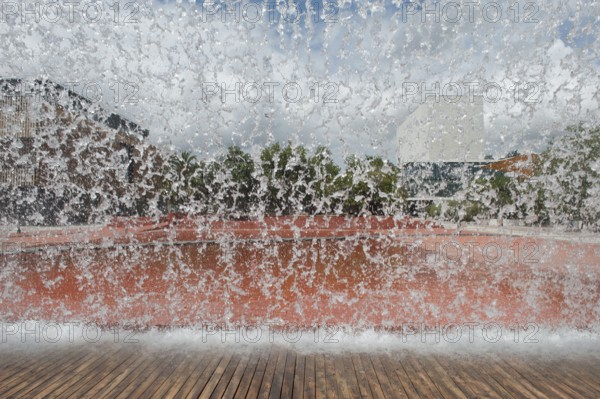 Water fountain, Park Nations, Lisboa, Water games, Parque das Nacoes, former Expo 1998 exhibition site, Lisbon, Portugal, Europe