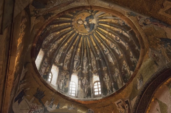 Mosaic of Christ Pantocrator, Dome, Chora Church, Istanbul, Turkey, Kariye Camii, Asia