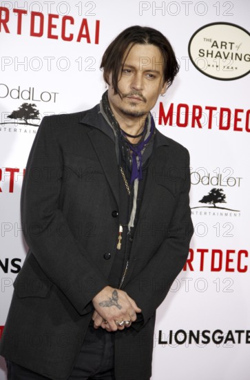 Johnny Depp at the Los Angeles premiere of 'Mortdecai' held at the TCL Chinese Theater in Hollywood on January 21, 2015. Credit: Lumeimages.com