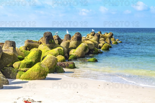 Beach protection by tetrapods, to be seen on the beach walk from Hörnum around Hörnum-Odde, the southern tip of Sylt