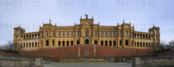 Panorama, panoramic view of Maximilianeum, State Parliament of Bavaria, Munich, Germany, Europe