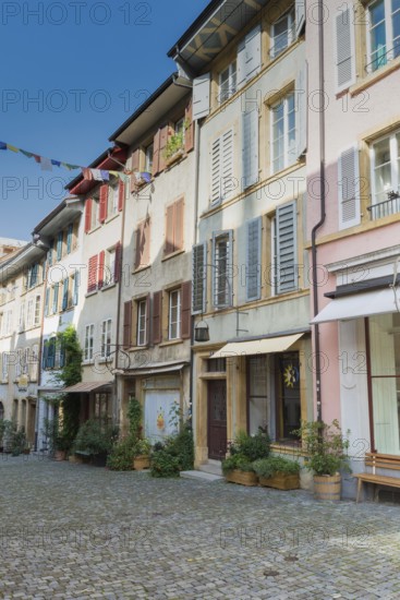 Switzerland - 28 August 2019: view of the historic old town of the Swiss city of Biel