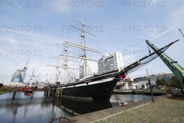 BREMERHAVEN, GERMANY, AUGUST 21: German Maritime Museum in Bremerhaven, Germany on August 21, 2011. View of the Outdoor museum port in the old harbour of Bremerhaven with sea vessels from 1867 to 1985. Foto taken from Van-Ronzelen-Street