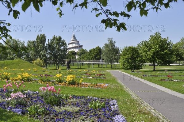 Federal Garden Show grounds Magdeburg, large Cracauer Anger, millennium tower