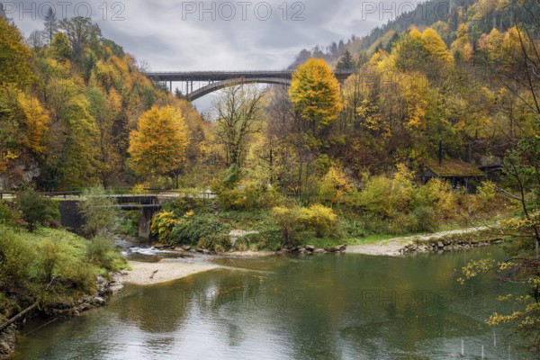 Autumn atmosphere on the Enns in Kastenreith near Weyer, Upper Austria, Austria, Europe