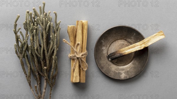 Aromatherapy lavender incense wooden sticks top view
