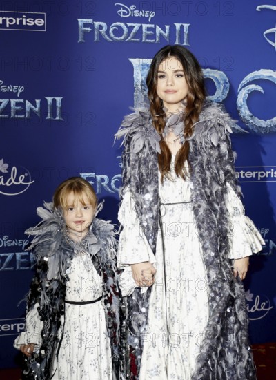 Selena Gomez and Gracie Teefey at the World premiere of Disney's 'Frozen 2' held at the Dolby Theatre in Hollywood, USA on November 7, 2019