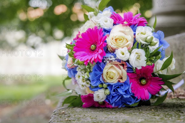 Colourful bridal bouquet