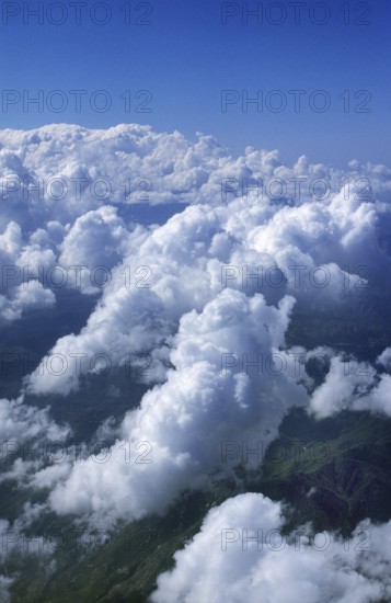 Sky with clouds, view from the plane, Quebec