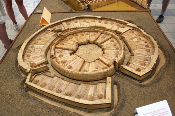 Model of the Bronze Age settlement Arkaim, Museum Arkaim, Arkaim, Chelyabinsk Oblast, Siberia, Bronze Age, Russia, Europe