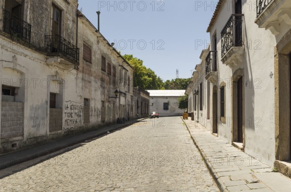 Colonia del Sacramento, Uruguay, Dezember 26, 2015: Portuguese colonial architecture and ancient cobblestone streets are some of Colonia Del Sacramento's top features, South America