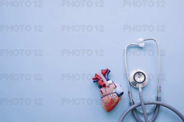 Modern composition with realistic heart stethoscope. High resolution photo