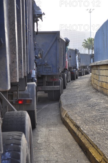 Trucks at the port of Casablanca, Morocco, Africa