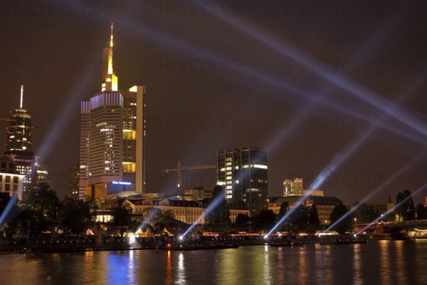 Light show for the Turnfest 2009, Frankfurt am Main, Hesse, Germany, Europe