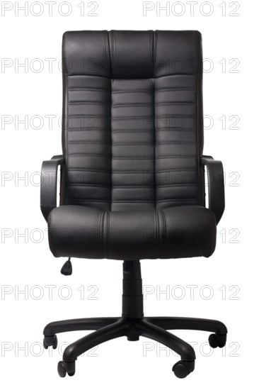 black executive leather chair on a white background