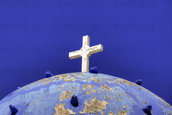 Church, Dome roof, Crucifix, Santorini, Cyclades, Cross, Greece, Europe