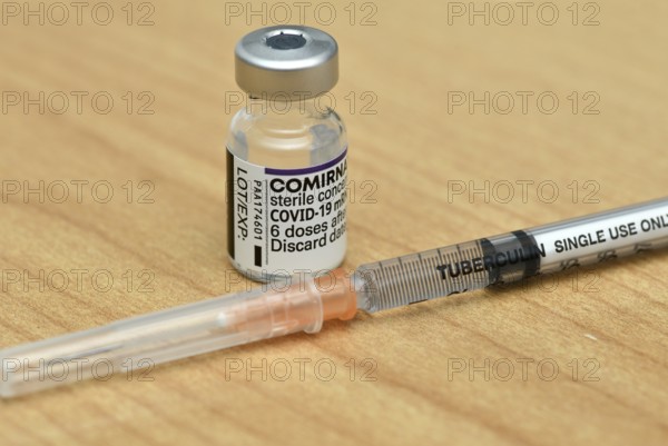CHRISTCHURCH, NEW ZEALAND, NOVEMBER 23, 2021: A bottle of the Pfizer Covid-19 vaccine concentrate used during the Delta outbreak in New Zealand