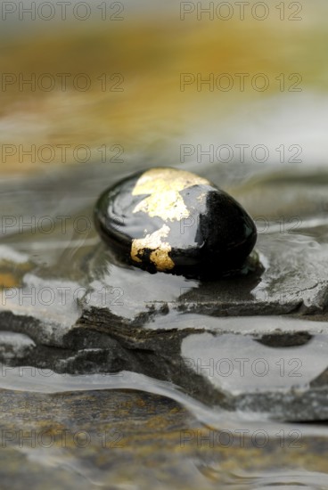 Stone with gold tinsel, decorative stone