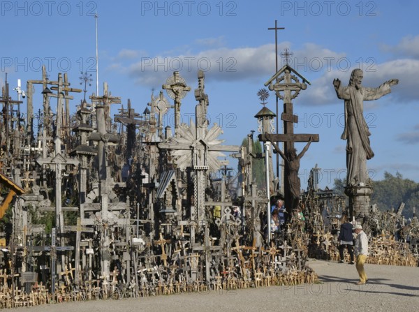 The Hill of Crosses is a Catholic and tourist pilgrimage site and one of the sights, Siauliai, Lithuania, Europe