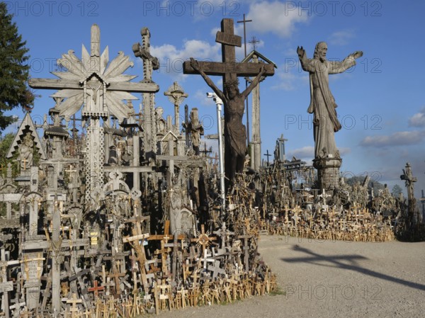 The Hill of Crosses is a Catholic and tourist pilgrimage site and one of the sights, Siauliai, Lithuania, Europe