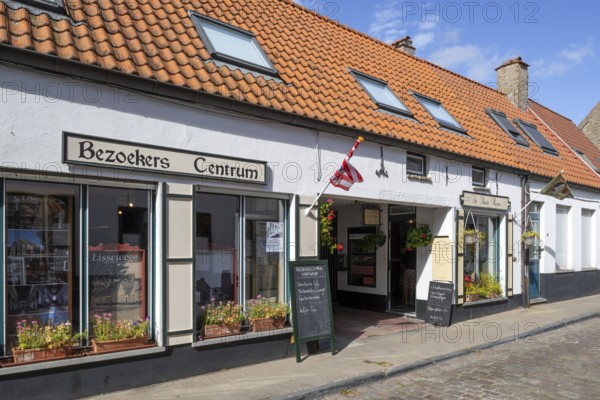 Visitor centre and old candy store, sweetshop De Soete Paepe in the village Lissewege near Bruges in summer, West Flanders, Belgium, Europe
