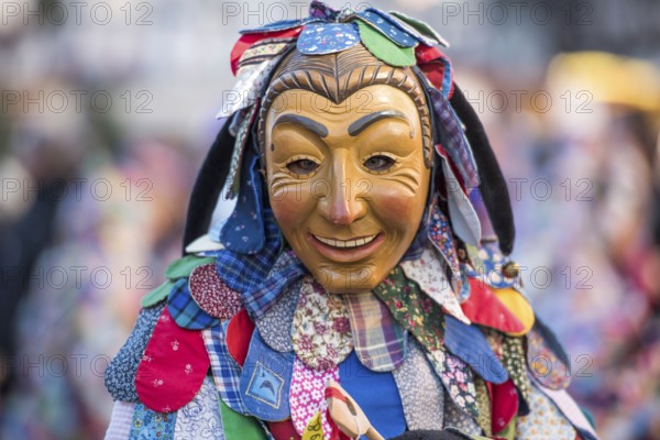 Spättlehansel on the carnival procession, Big Fasendumzug, Alemannic Fasnacht, Gengenbach, Ortenaukreis, Baden-Württemberg, Germany, Europe