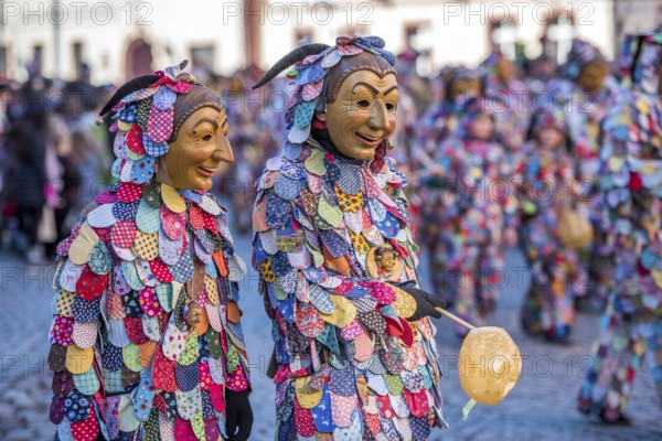 Spättlehansel on the carnival procession, Big Fasendumzug, Alemannic Fasnacht, Gengenbach, Ortenaukreis, Baden-Württemberg, Germany, Europe